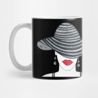 Lady in an elegant hat Mug